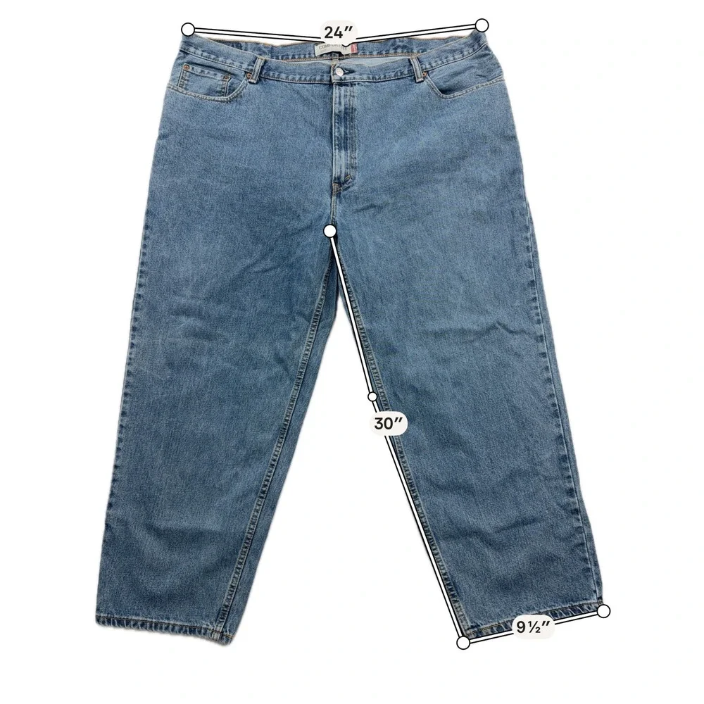 Y2K Levi's Jeans 560 Comfort Fit Tapered Leg Medium Wash Blue Denim Mens 48x30